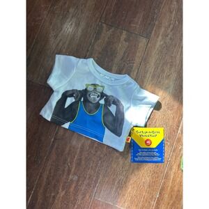 Build-A-Bear Workshop White Chimpanzee Graphic T-Shirt Toy Clothing NWT